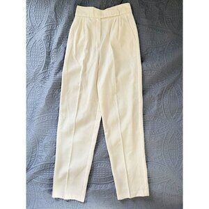 Vintage High Waist Pleated Ivory Linen Blend Pants By Counterparts Sz 0